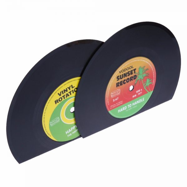 VODOOL 1Set/2Pcs New Arrivals Retro Office Accessories Record Bookends Vinyl Bookends Desk Organizer Desktop School Book Holder  3