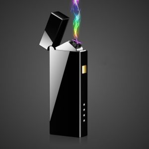 Personality Creative Windproof USB Charging Touch Induction Double Arc Lighters Pulse Plasma Cigarette Lighter Gadgets for Men