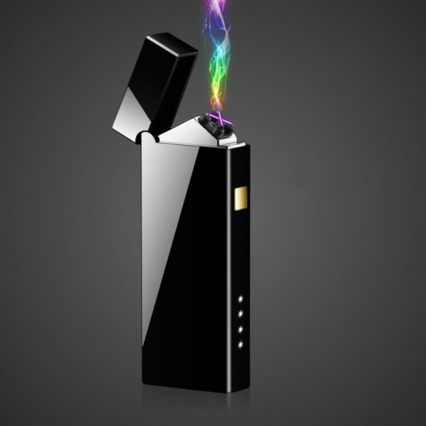Personality Creative Windproof USB Charging Touch Induction Double Arc Lighters Pulse Plasma Cigarette Lighter Gadgets for Men
