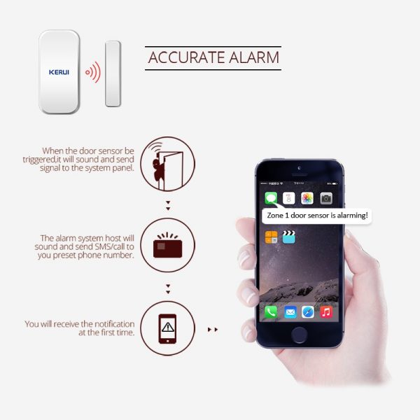 Original KERUI D025 433MHz Wireless Window Door Magnet Sensor Detector For Home Wireless Alarm System 2
