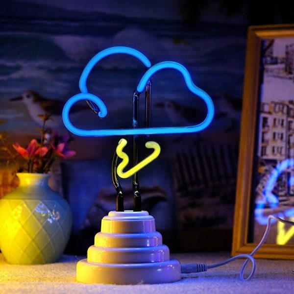 Neon Light Neon Sign Decoration LED Night Light Cloud Rainbow Flamingo Shape Colorful Desk Lamp for Indoor Wedding Illumination 2