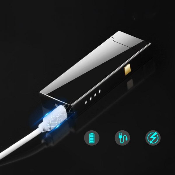 Personality Creative Windproof USB Charging Touch Induction Double Arc Lighters Pulse Plasma Cigarette Lighter Gadgets for Men 3